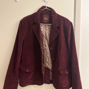 Burgundy corduroy blazer